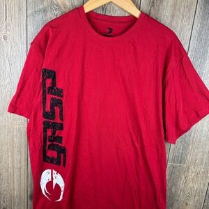 GASP Original Tee Red Distressed Logo Bodybuilding Gym T-Shirt XXL